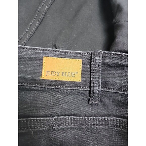 Judy Blue Jeans Womens 22W 42x27 Skinny Black Distressed High Rise Stretch Plus - Picture 11 of 13